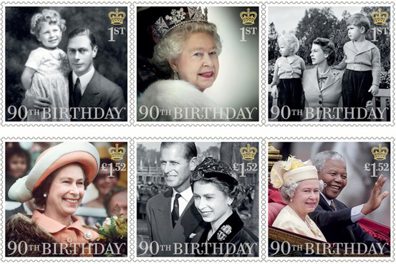 英國皇家郵政推出郵票慶賀女王的90大壽。（Getty Images）
