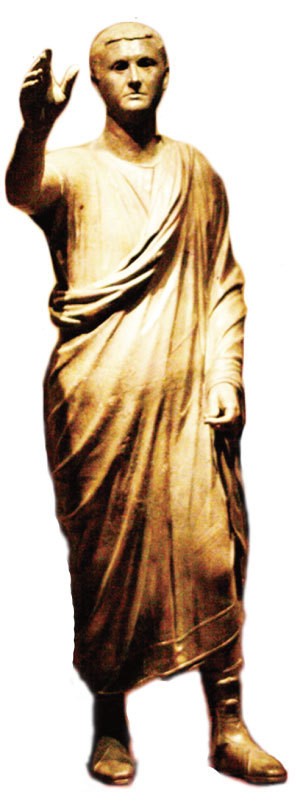 羅馬時期伊特魯利亞青銅雕像《演講者》。