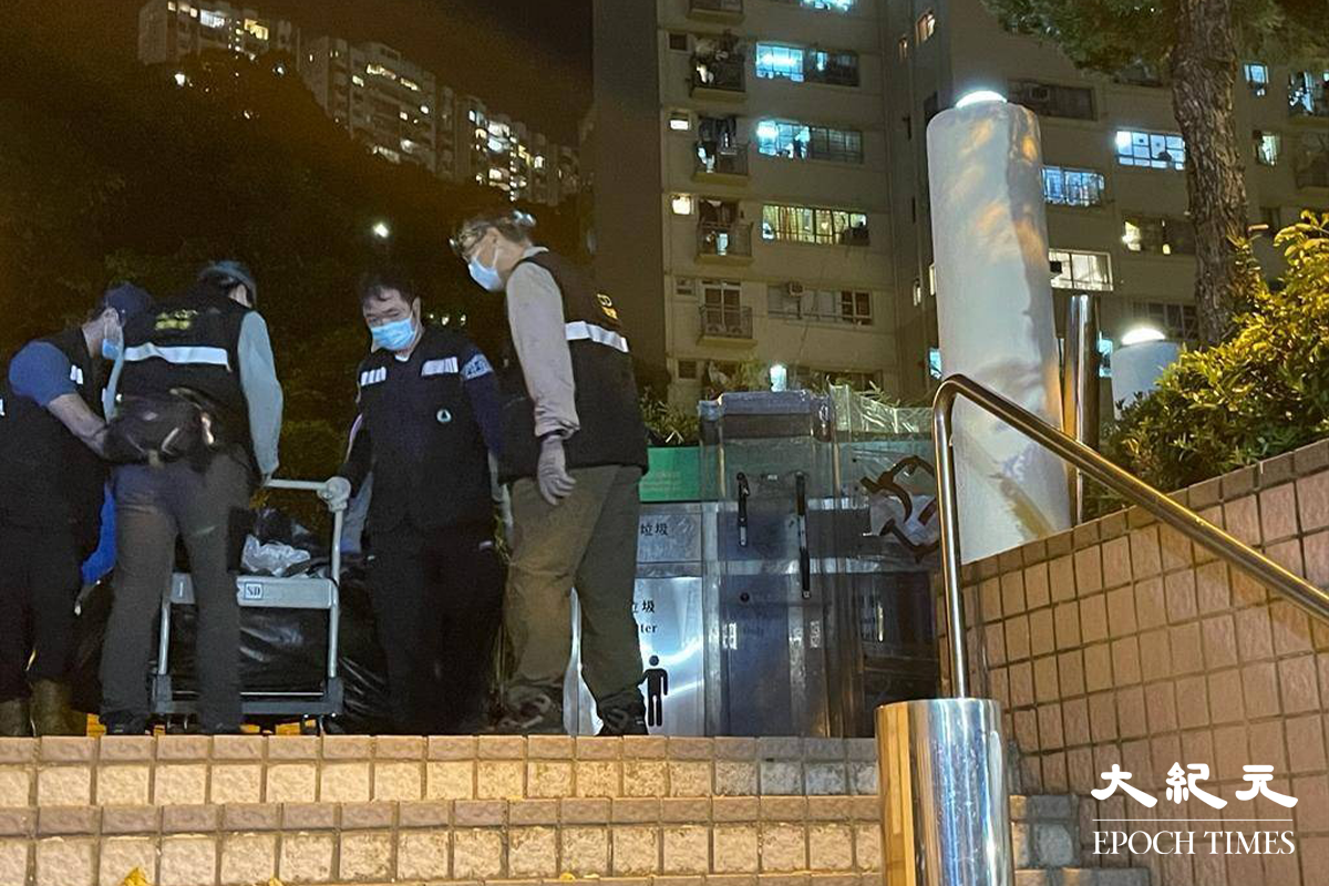 今晚(30日)漁護署再次展開獵殺野豬行動，地點為北角百福道遊樂場，今次捕獵並沒有使用飼料，有2隻成年野豬被人道毁滅。（卓相如／大紀元）