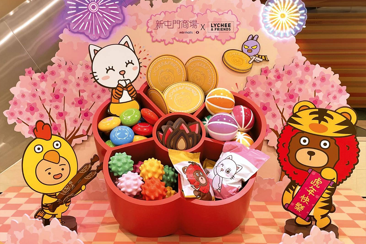今個中國新年，韓國人氣角色LYCHEE & FRIENDS將會出現於7大商場的舉行「新春煙火祭與你熊運當頭迎虎年」活動。（官方提供）