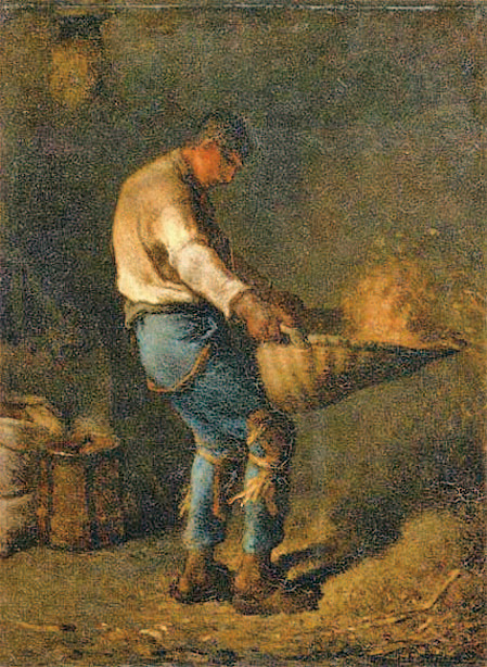 《篩穀的人》(Le vanneur),1848年作,巴黎奧塞美術館藏。(維基百科公共領域)