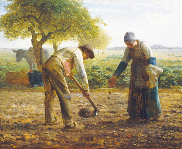 《馬鈴薯種植者》(Potato Planters), 1861年作,波士頓美術館藏。
