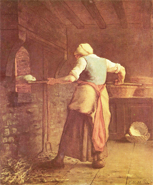 《烤麵包的女人》(Woman Baking Bread),1854年作,Kroller-Muller Museum,Otterlo。