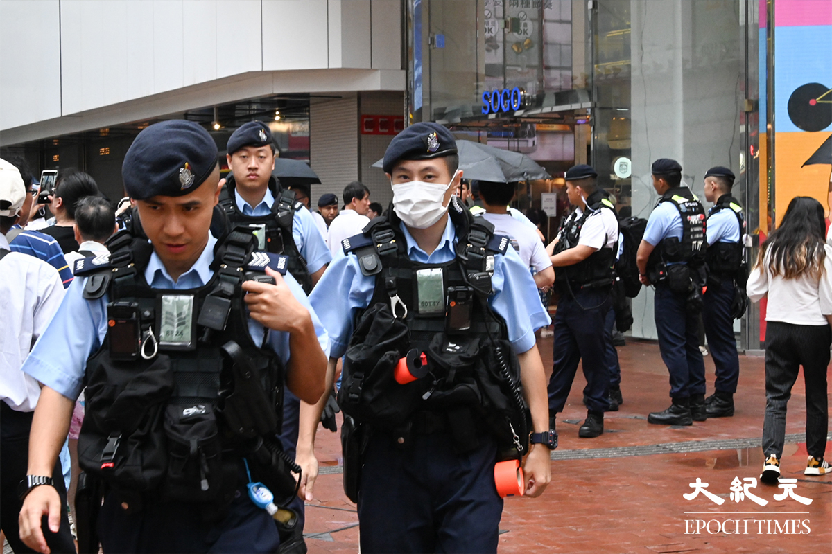 警方連日在銅鑼灣部署警力。（蔡文昕／大紀元）